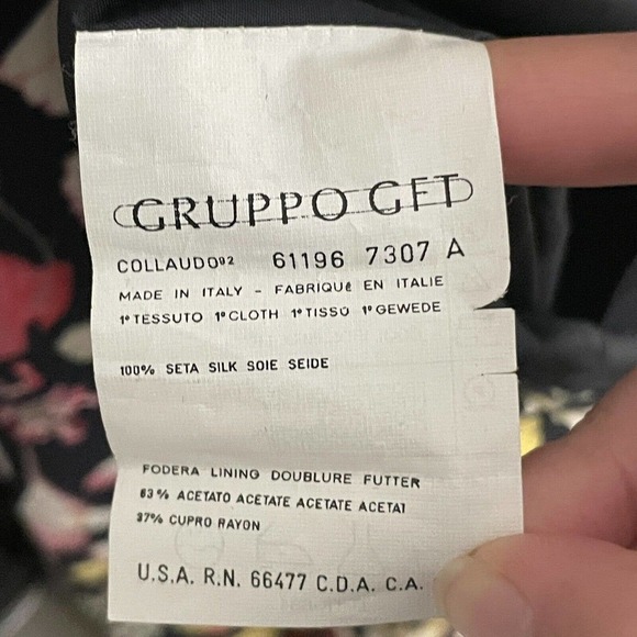 Valentino Miss V Botanical Floral Silk Knee Length Dress Size 8 Vintage - Picture 10 of 12